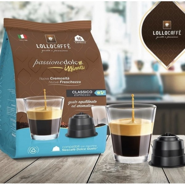 16 Capsules Lollo Caffè Classico - Dolce Gusto® Compatible
