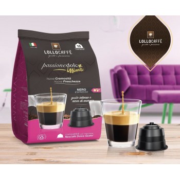 Pour machines Dolce Gusto 16 Capsules Lollo Caffè Nero - Compatibles Dolce Gusto® LOLNERDG