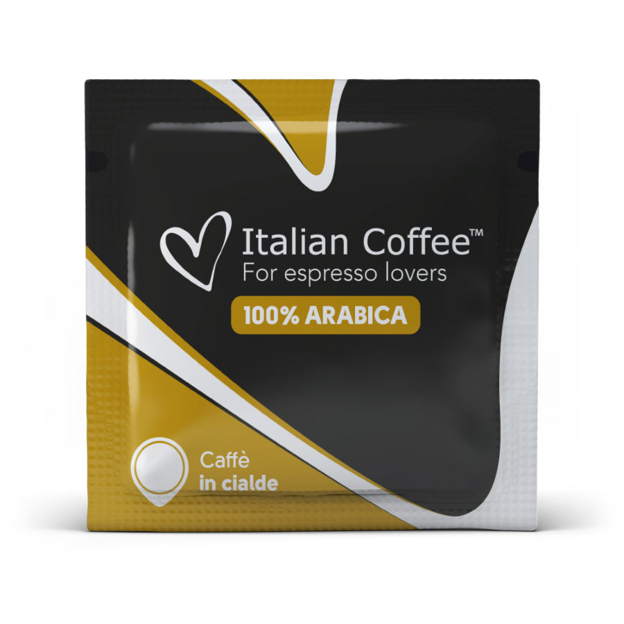 Italian Coffee Gold Arabica – 100 dosettes ESE 44 mm – Café 100% Arabica – Espresso italien – Compatible ESE
