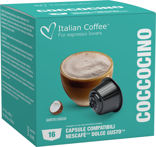Pour Dolce Gusto Italian Coffee - Mokaccino Noix de Coco pour Dolce Gusto ® - 16 Capsules ITCOFCOCODG