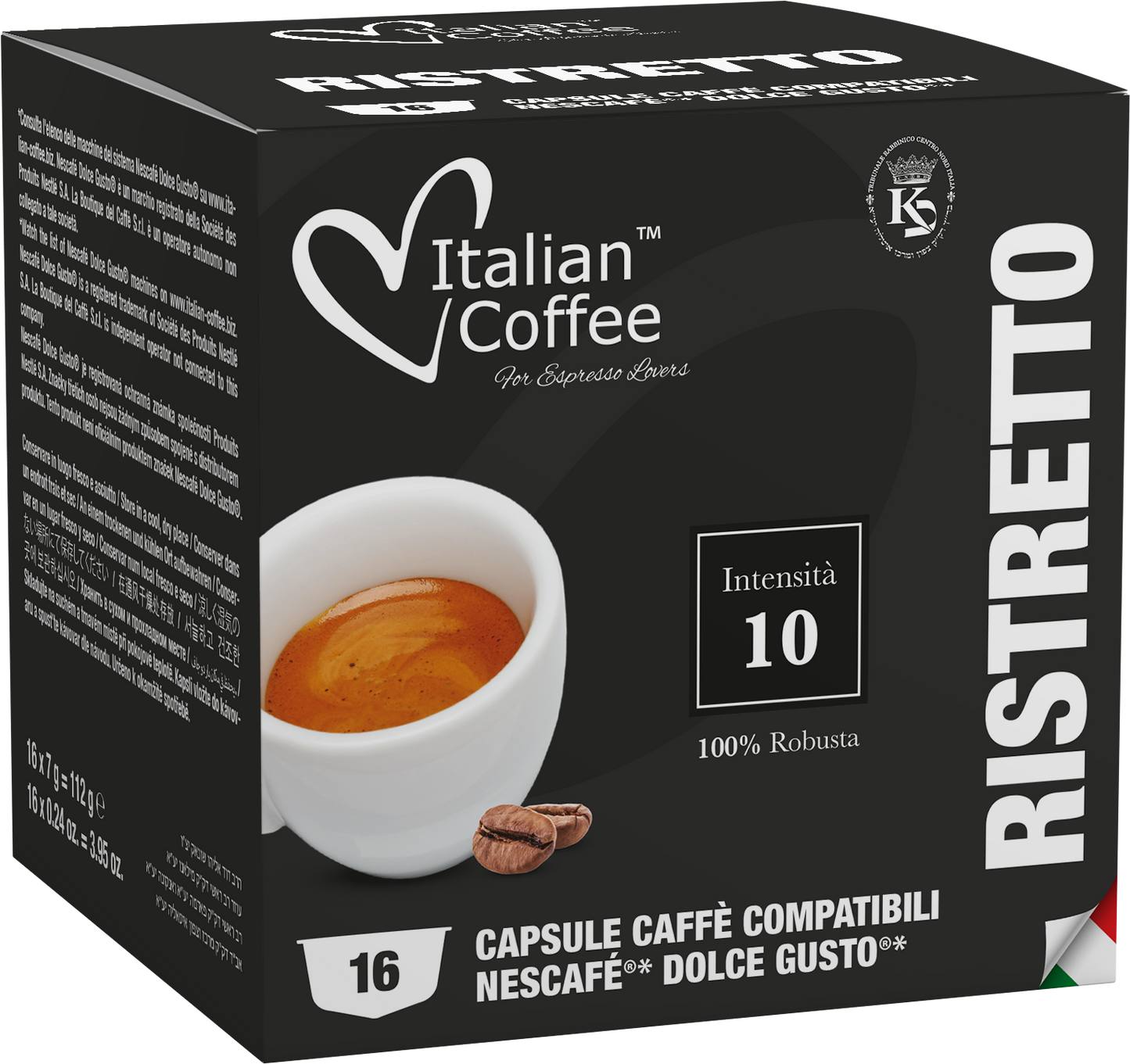 Pour Dolce Gusto Italian Coffee - Ristretto pour Dolce Gusto ® - 16 Capsules ITCOFRISTDG