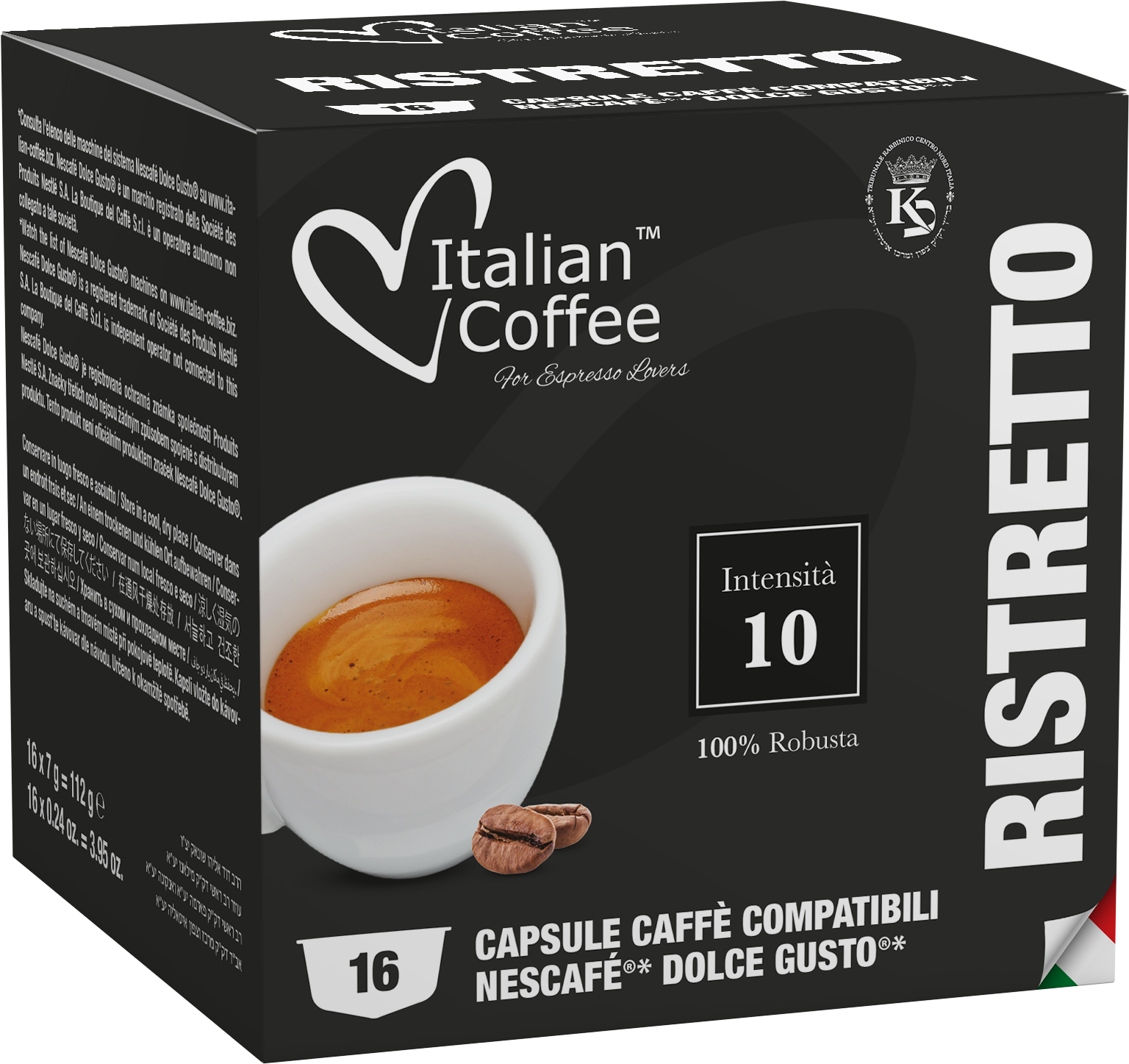 Pour Dolce Gusto Italian Coffee - Ristretto pour Dolce Gusto ® - 16 Capsules ITCOFRISTDG