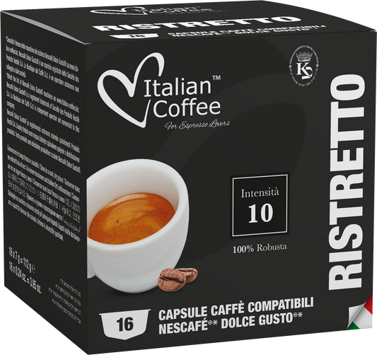 Pour Dolce Gusto Italian Coffee - Ristretto pour Dolce Gusto ® - 16 Capsules ITCOFRISTDG