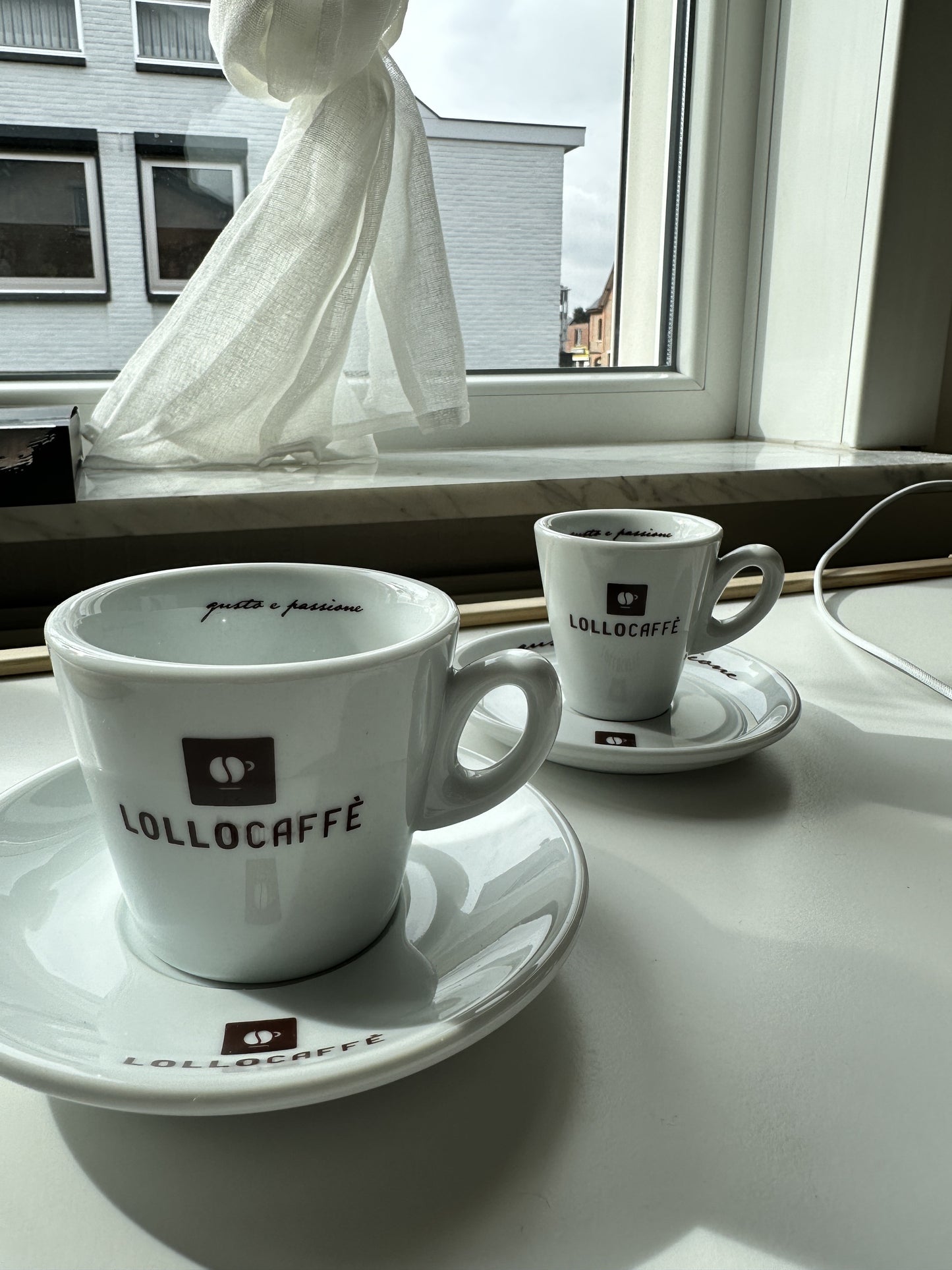 Tasses Lollo Caffè - Set de 6 Tasses + Sous-tasses \\"Gusto e Passione\\" pour Cappuccino LOLLOCPV6ESP
