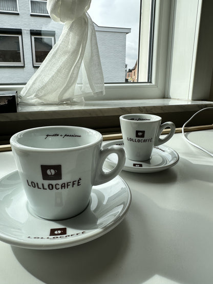 Tasses Lollo Caffè - Set de 6 Tasses + Sous-tasses \\"Gusto e Passione\\" pour Cappuccino LOLLOCPV6ESP