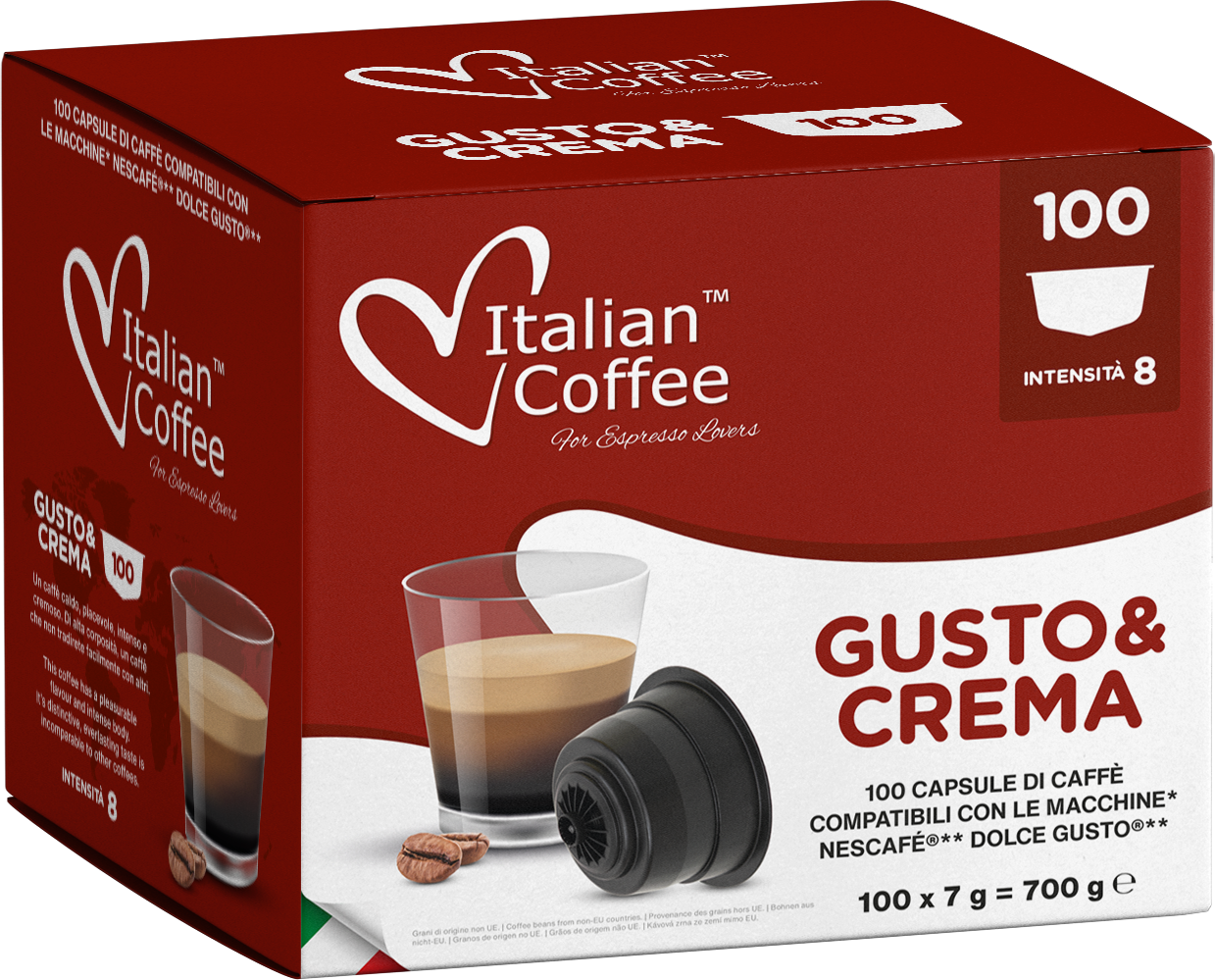 Pour Dolce Gusto Italian Coffee - Gusto & Crema - 100 Capsules Dolce Gusto GUSTOCREMA100
