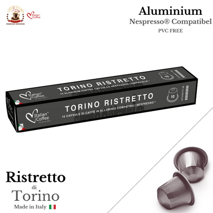 Accueil 100 Capsules Aluminium pour Nespresso® - Italian Coffee Ristretto Torino ITCOFTORINONES