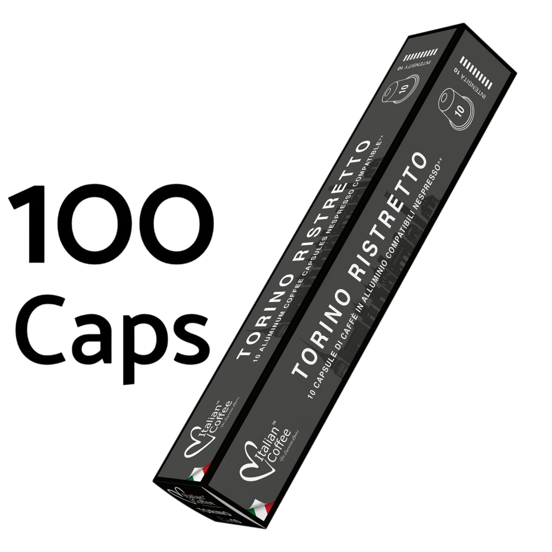 100 Capsules Aluminium pour Nespresso ® - Italian Coffee Ristretto Torino