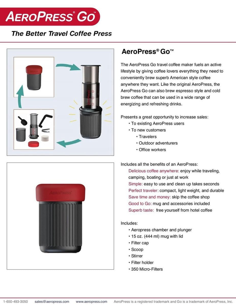 AeroPress AeroPress Go - Cafetière nomade 3-en-1, Idéal pour les voyages AERPGO