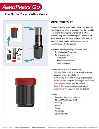 AeroPress AeroPress Go - Cafetière nomade 3-en-1, Idéal pour les voyages AERPGO