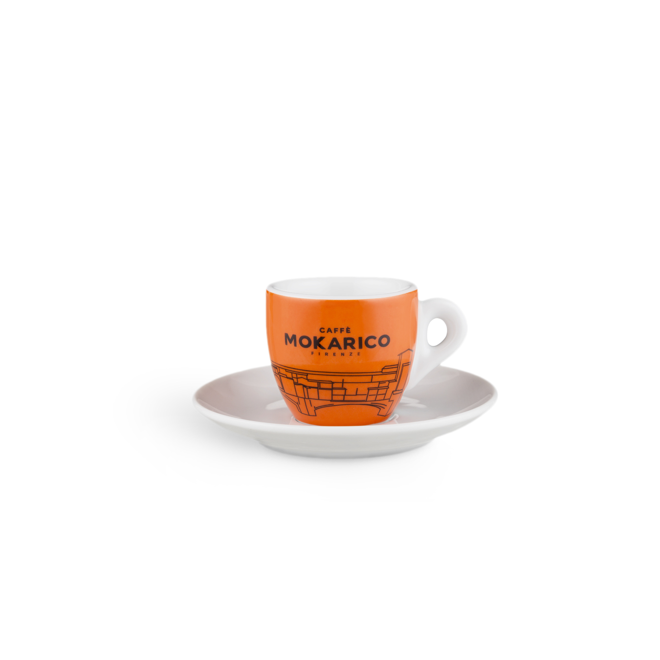Tasses Mokarico - Set de 6 Tasses + Sous-tasses \\"Ponte Vecchio\\" pour Espresso MOKRCPV6ESP