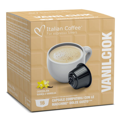 Pour Dolce Gusto Italian Coffee - Vanille Chocolat Blanc pour Dolce Gusto ® - 16 Capsules ITCOVANILDG