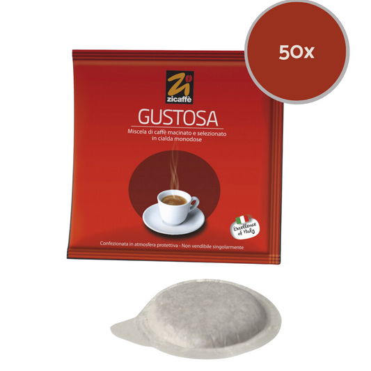 Dosettes papier ESE Zicaffè - Gustosa - 50 Dosettes café ESE 44mm ZICGUST50ESE