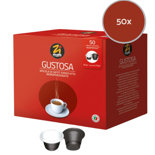 Nespresso® Compatible Zicaffè Gustosa - Nespresso compatible - 50 Capsules café ZICGUST50NES