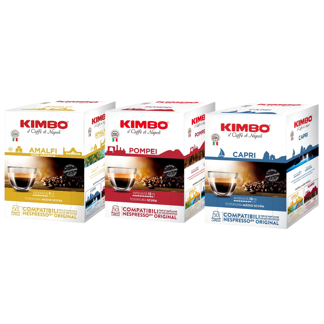 KIMBO Napoli Kimbo - Pack découverte pour Nespresso - 150 capsules - Pompei,Amalfi,Capri KMBCOMBNES150