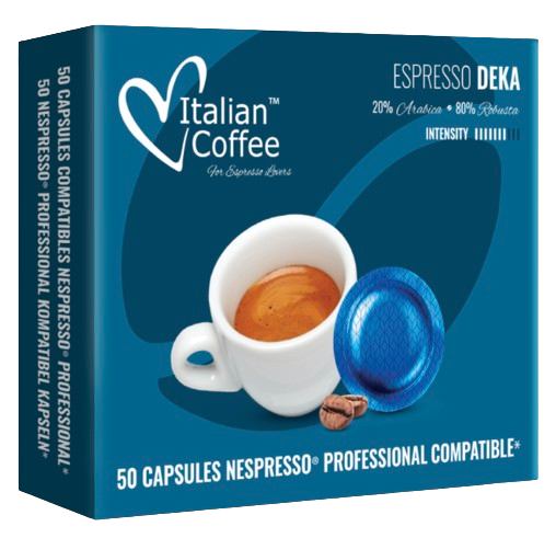 Nespresso® Pro compatible Café décaféiné - Italian Coffee 50 capsules compatibles pour Nespresso® Pro DEKANESPRO50