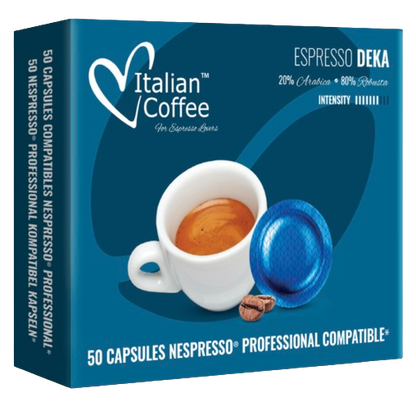 Nespresso® Pro compatible Café décaféiné - Italian Coffee 50 capsules compatibles pour Nespresso® Pro DEKANESPRO50