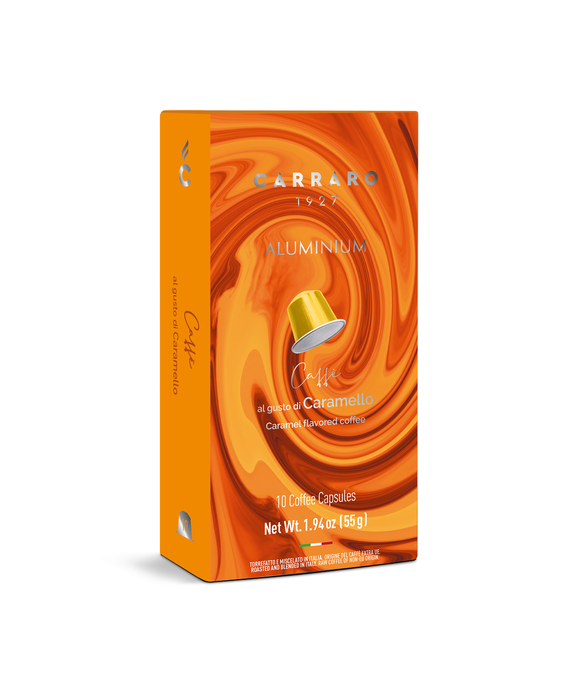 Nespresso® Compatible Caffè Carraro - Café au Caramel - 10 capsules en aluminium compatibles Nespresso ®* CARRAROCARAMNES10