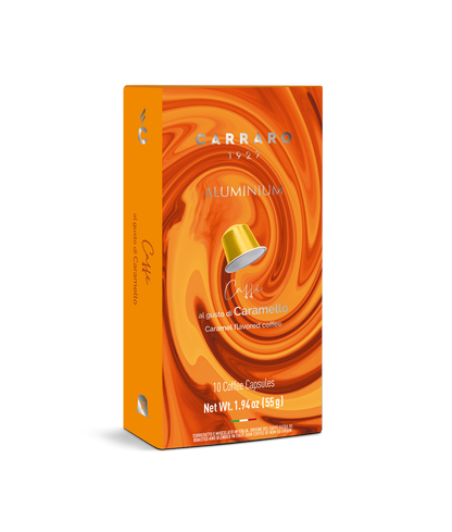 Nespresso® Compatible Caffè Carraro - Café au Caramel - 10 capsules en aluminium compatibles Nespresso ®* CARRAROCARAMNES10