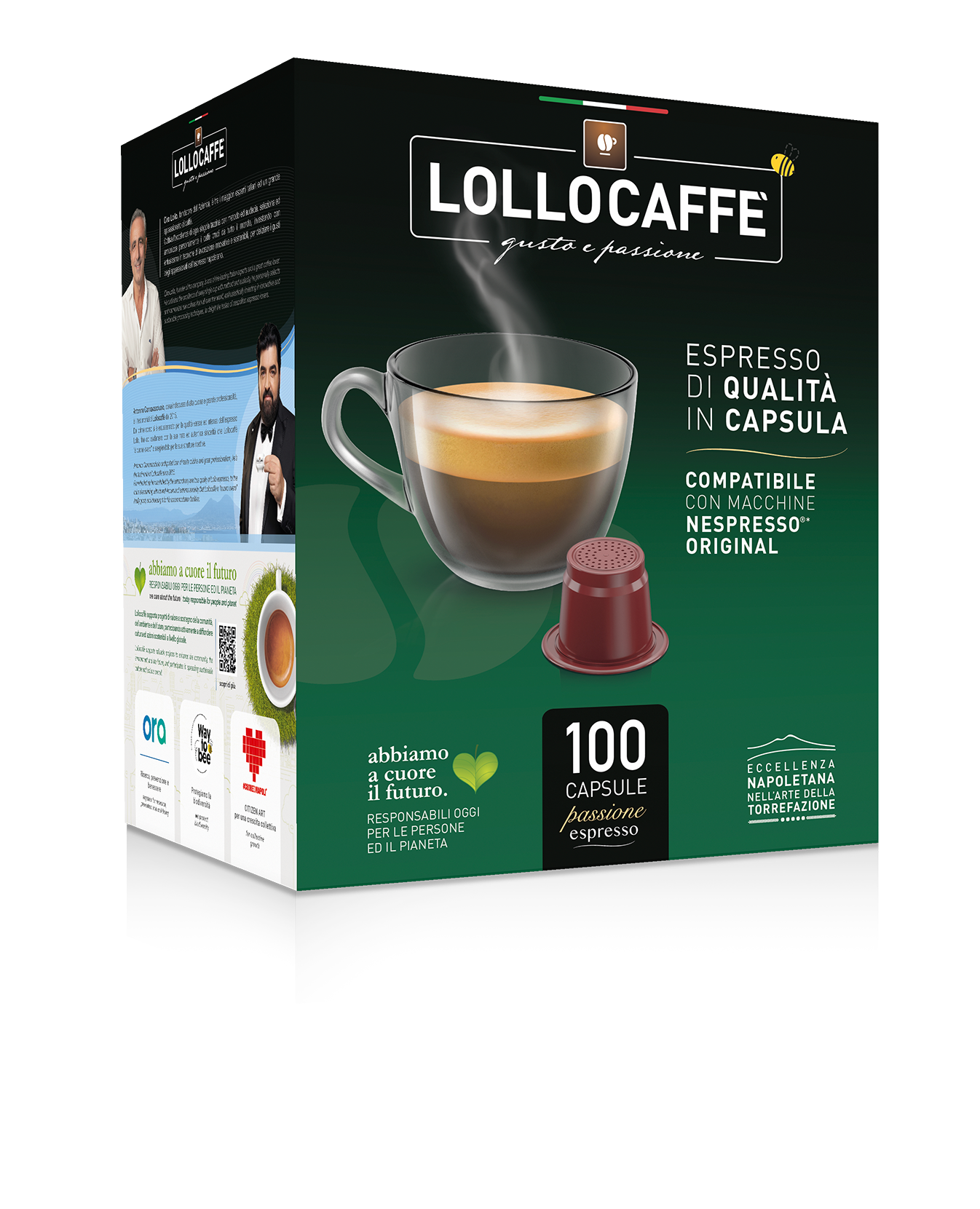 Nespresso® Compatible 100 Capsules Lollo Caffè Oro - Compatibles Nespresso ® PASNESORO100