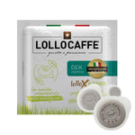 Dosettes papier ESE 100 Dosettes café ESE - Lollo Caffè Dek (Décaféiné, 44mm) LOLDECESE100
