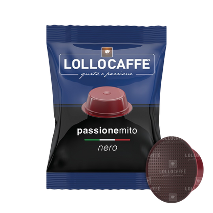 100 Lollo Caffè Nero-capsules - Compatibel met Lavazza A Modo Mio®