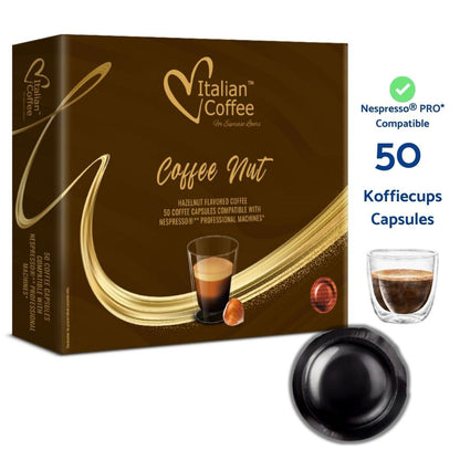 Nespresso® Pro compatible Italian Coffee - 50 Capsules Aromatisées à la Noisette Compatibles Nespresso ® Professional NOCCIOL...