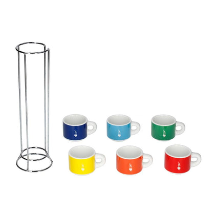 Cafetières Bialetti Bialetti Service Espresso \\" Colori \\" avec 6 Tasses et Support BIACOLOR6PCS