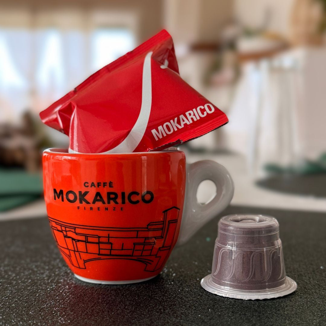 Nespresso® Compatible Mokarico Intenso – 50 Capsules Compatibles Nespresso ® – Espresso Crémeux MOKINTNES50