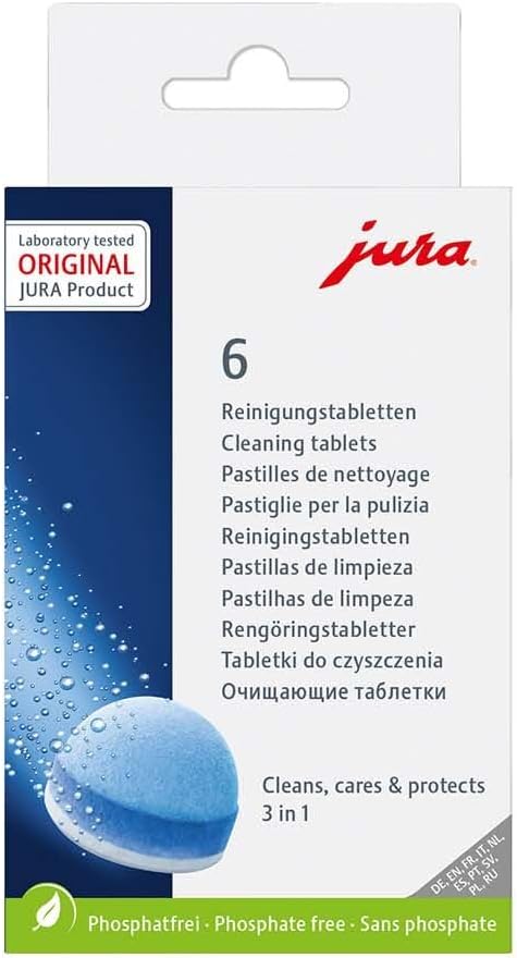 JURA - Pastilles de Nettoyage 3 en 1 - Lot de 6 tablettes