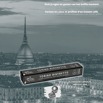 Nespresso® Compatible Capsules Aluminium pour Nespresso® - Italian Coffee Ristretto Torino x10 ITCOFTORINONES