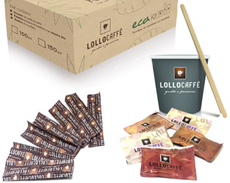 Accessoires Lollo Caffè - Kit Café ECO (100 tasses/sucres/cuillières) LOLKIT100