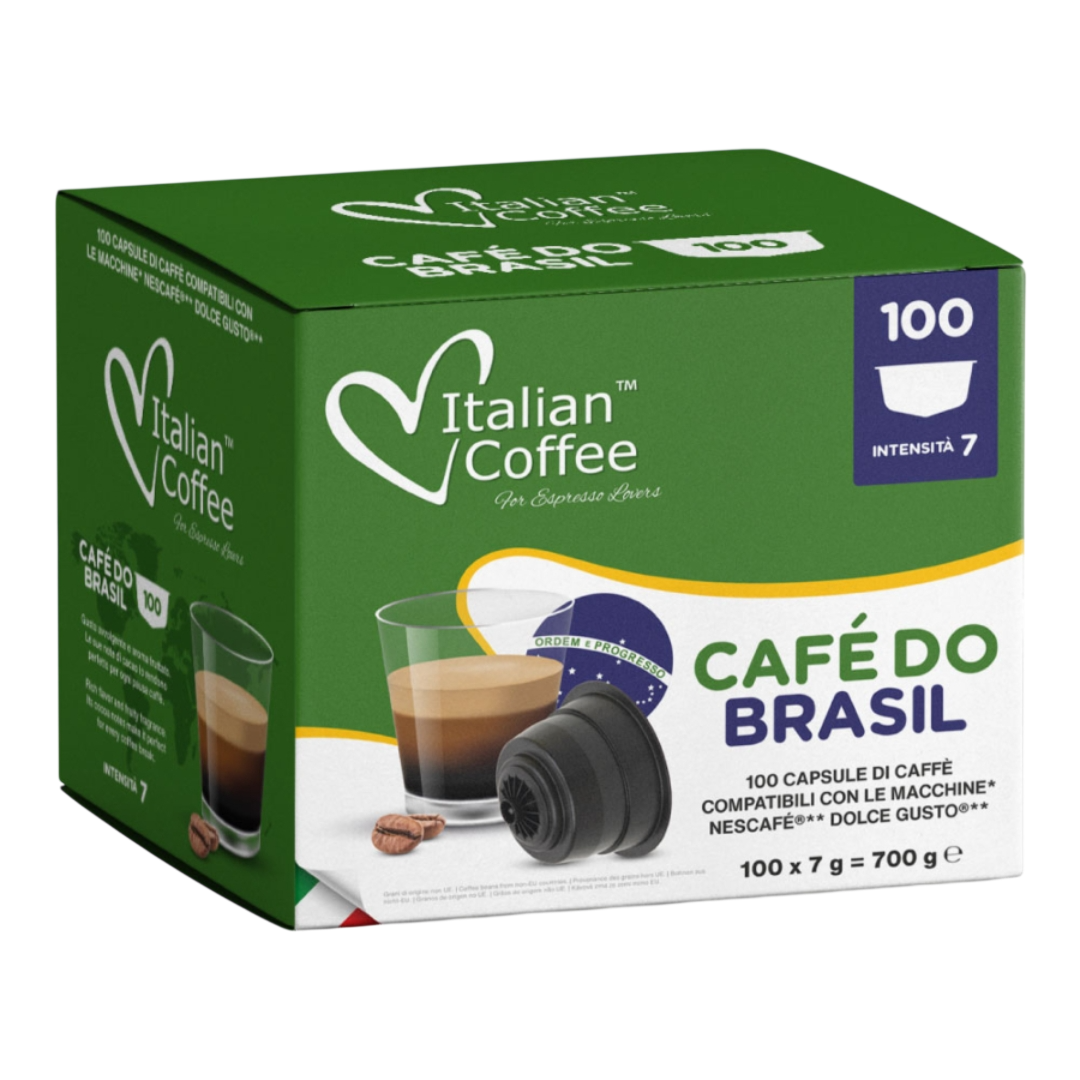 100 Capsules Dolce Gusto ® Café do Brasil – 100% Arabica Brazilië – Italian Coffee