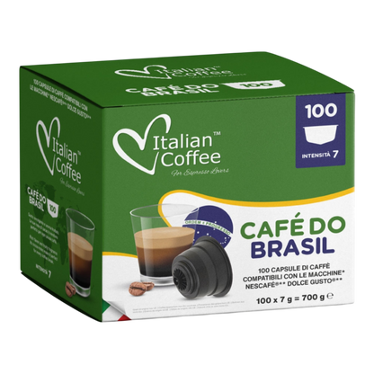 100 Capsules Dolce Gusto ® Café do Brasil – 100% Arabica Brazilië – Italian Coffee