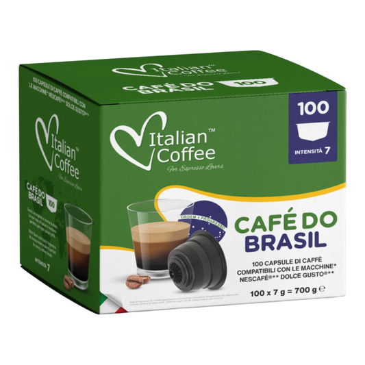 100 Capsules Dolce Gusto ® Café do Brasil – 100% Arabica Brazilië – Italian Coffee