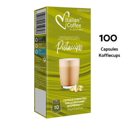 100 Pistache Cappuccino Capsules – Nespresso ® Compatibel – Italian Coffee