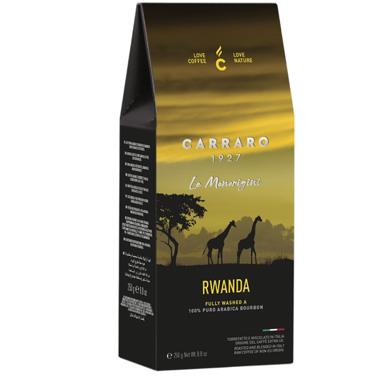 Caffè Carraro 1927 - Rwanda Single Origin - 100% Arabica gemalen koffie - 250g