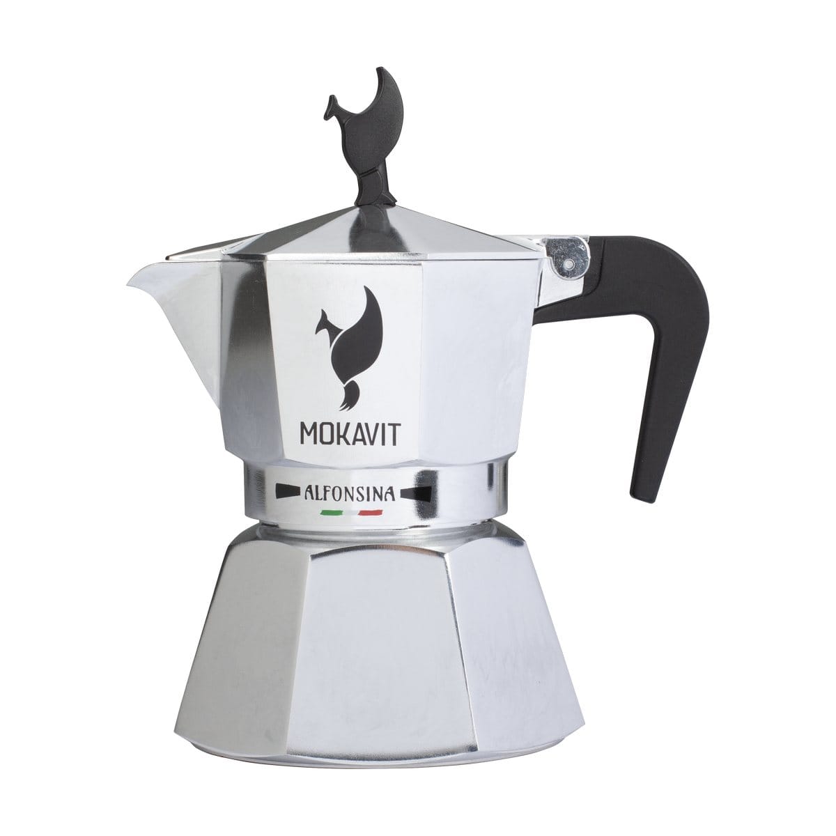 Mokavit Percolator - Italiaans Espressomaker - Alfonsina One 3 kopjes - Geschikt voor alle warmtebronnen - Gas, Vitro, Inductie, etc.