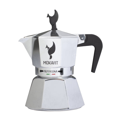 Mokavit Percolator - Italiaans Espressomaker - Alfonsina One 3 kopjes - Geschikt voor alle warmtebronnen - Gas, Vitro, Inductie, etc.