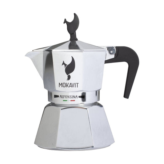 Mokavit Percolator - Italiaans Espressomaker - Alfonsina One 3 kopjes - Geschikt voor alle warmtebronnen - Gas, Vitro, Inductie, etc.