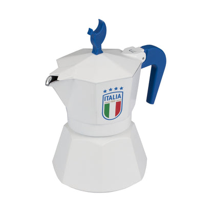 Moka pot Mokavit FIGC Wit – Italiaanse percolator 3 kopjes – Alternatief voor Bialetti – Voetbal editie