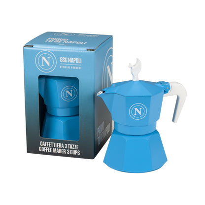Mokavit SSC Napoli Italiaans koffiezetapparaat – 3 kopjes – Geschikt voor alle kookplaten – Officiële Napoli-editie