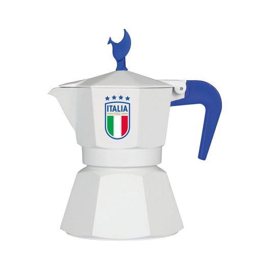 Moka pot Mokavit FIGC Wit – Italiaanse percolator 3 kopjes – Alternatief voor Bialetti – Voetbal editie