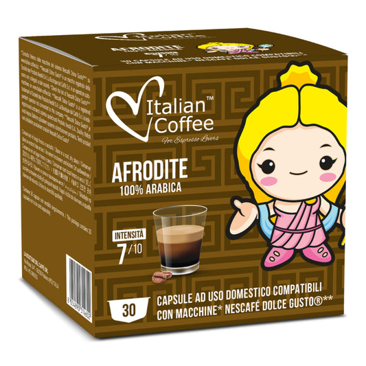 MAXI Pack - Espresso Afrodite 100% Arabica capsules compatible with Dolce Gusto – Italian Coffee – 30 capsules