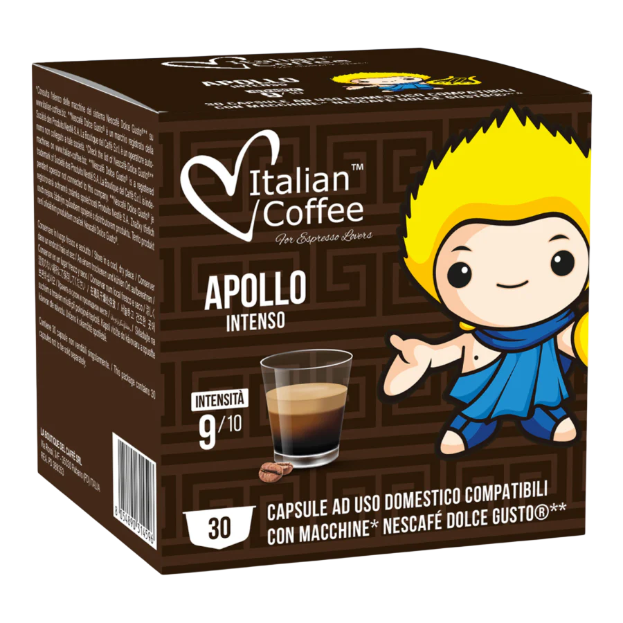 MAXI PACK - Capsules Ristretto Apollo Intenso compatibles Dolce Gusto – Italian Coffee – 30 capsules