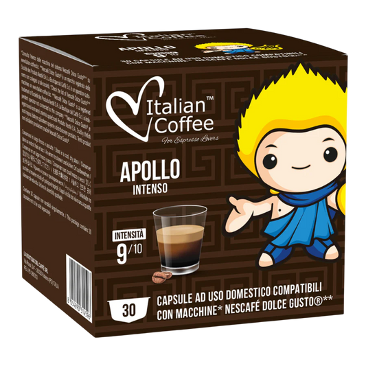 MAXI PACK - Ristretto Apollo Intenso capsules compatible with Dolce Gusto – Italian Coffee – 30 capsules