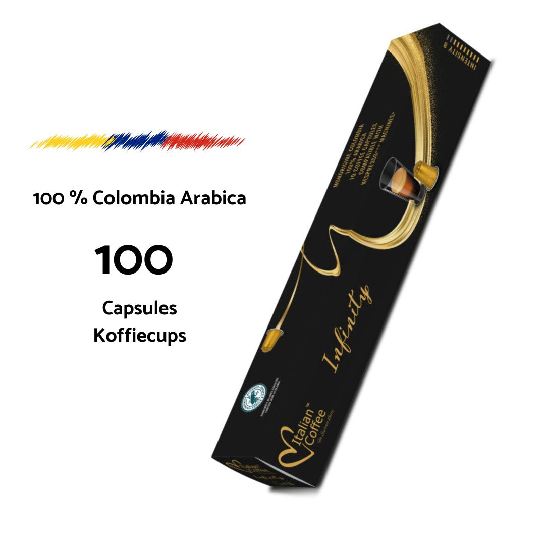 100 Capsules Café 100% Arabica de Colombie - Italian Coffee Capsules compatibles pour Nespresso ®