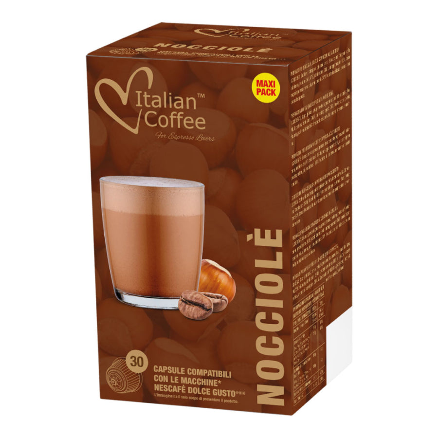 MAXI PACK - Capsules cappuccino noisette compatibles Dolce Gusto – Italian Coffee – 30 capsules