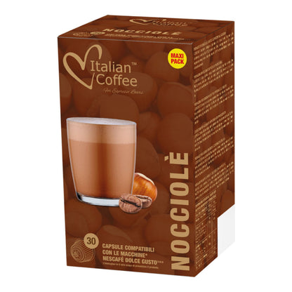 MAXI PACK - Capsules cappuccino noisette compatibles Dolce Gusto – Italian Coffee – 30 capsules