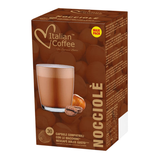 MAXI PACK - Hazelnut cappuccino capsules compatible with Dolce Gusto – Italian Coffee – 30 capsules